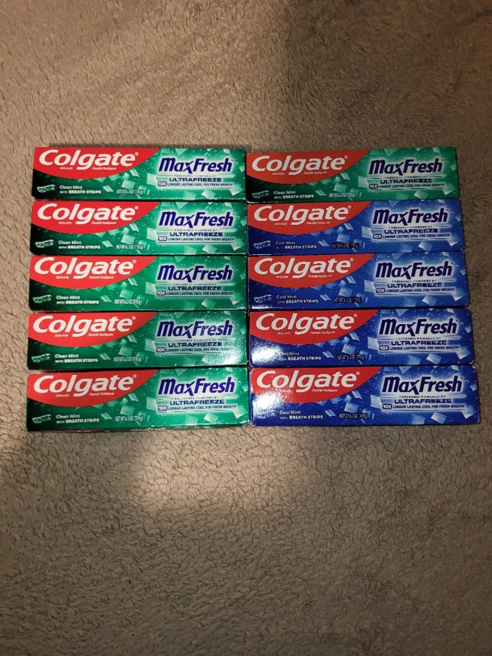 Colgate MaxFresh Toothpaste 6.3oz each (10) Total New Unopened